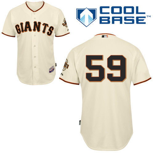 Mike Kickham #59 MLB Jersey-San Francisco Giants Men's Authentic Home White Cool Base Baseball Jersey